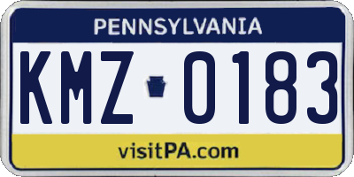 PA license plate KMZ0183