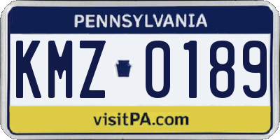 PA license plate KMZ0189
