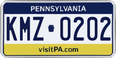 PA license plate KMZ0202