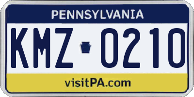 PA license plate KMZ0210