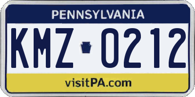 PA license plate KMZ0212