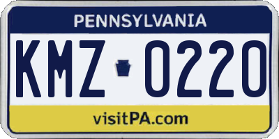 PA license plate KMZ0220