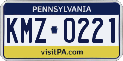 PA license plate KMZ0221