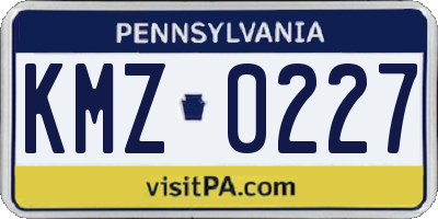 PA license plate KMZ0227