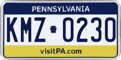 PA license plate KMZ0230