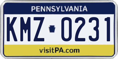 PA license plate KMZ0231