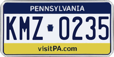 PA license plate KMZ0235