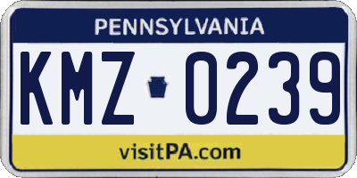 PA license plate KMZ0239