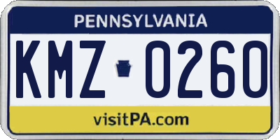 PA license plate KMZ0260