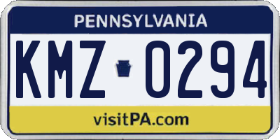 PA license plate KMZ0294