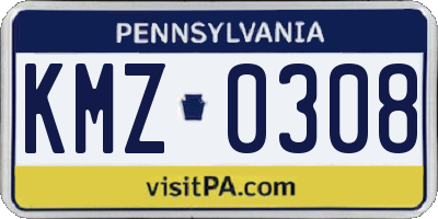 PA license plate KMZ0308