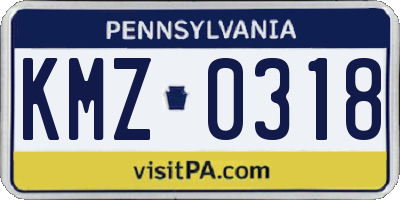 PA license plate KMZ0318