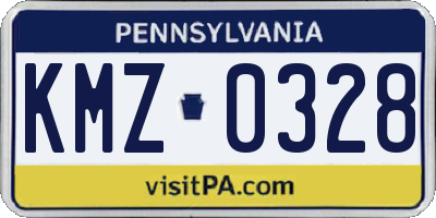 PA license plate KMZ0328