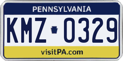 PA license plate KMZ0329