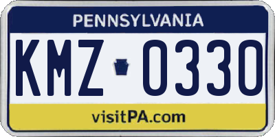 PA license plate KMZ0330