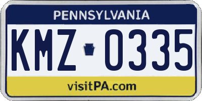 PA license plate KMZ0335