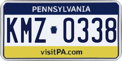 PA license plate KMZ0338