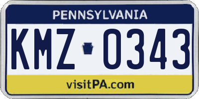 PA license plate KMZ0343