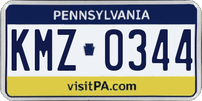 PA license plate KMZ0344