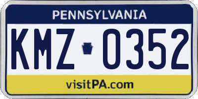 PA license plate KMZ0352