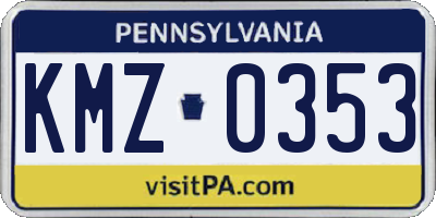 PA license plate KMZ0353