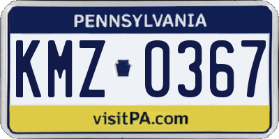 PA license plate KMZ0367