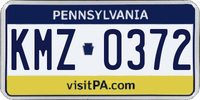 PA license plate KMZ0372