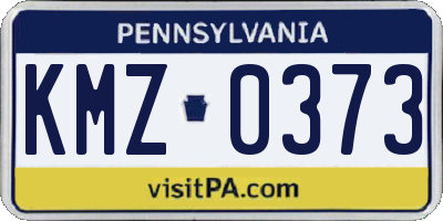 PA license plate KMZ0373