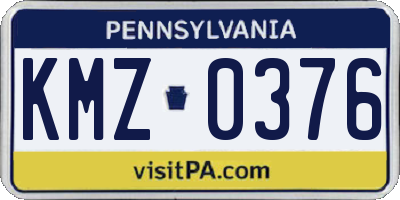 PA license plate KMZ0376