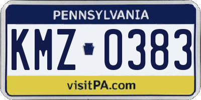 PA license plate KMZ0383