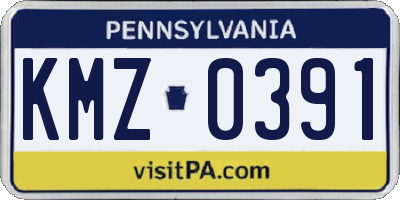 PA license plate KMZ0391