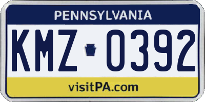 PA license plate KMZ0392
