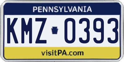 PA license plate KMZ0393
