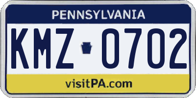 PA license plate KMZ0702