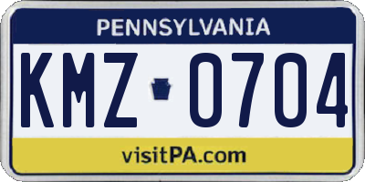 PA license plate KMZ0704