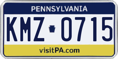 PA license plate KMZ0715