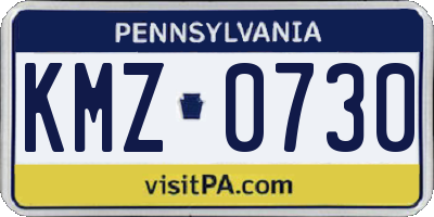 PA license plate KMZ0730