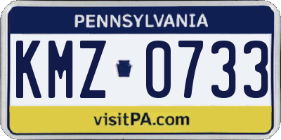 PA license plate KMZ0733