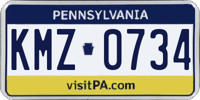 PA license plate KMZ0734