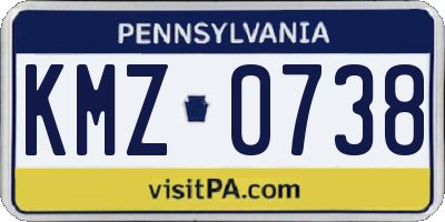 PA license plate KMZ0738