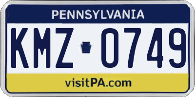 PA license plate KMZ0749