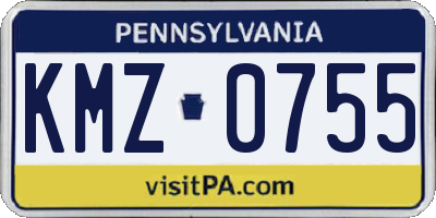 PA license plate KMZ0755