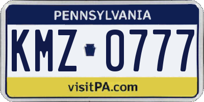 PA license plate KMZ0777