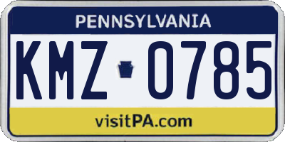 PA license plate KMZ0785