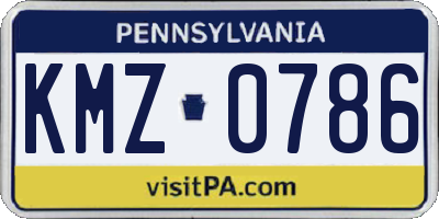 PA license plate KMZ0786