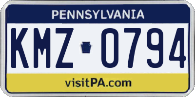 PA license plate KMZ0794
