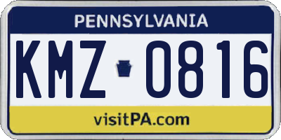 PA license plate KMZ0816