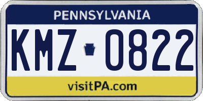 PA license plate KMZ0822