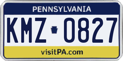 PA license plate KMZ0827