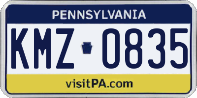 PA license plate KMZ0835